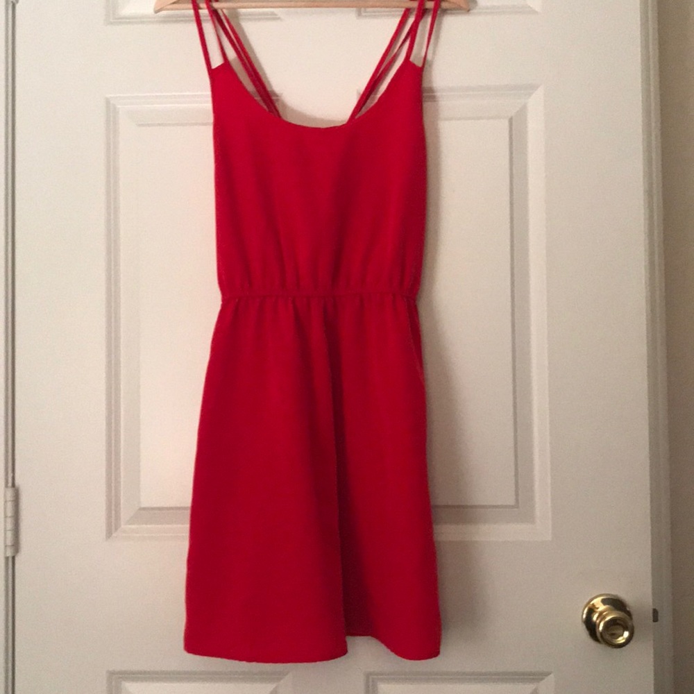 Strappy criss cross little red dress